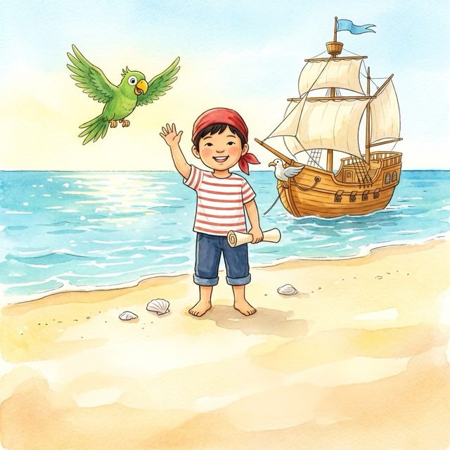A child illustrated as the star of a Brave Star storybook